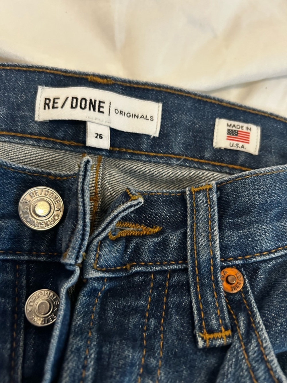 Re/Done High Rise Jeans - Dark Blue 90’s High Rise ankle crop. Size 26. - Picture 8 of 14